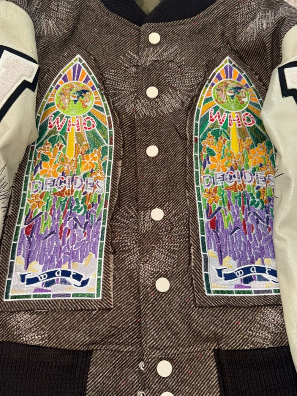 Who Decides War Namesake varsity jacket - Picture 8 of 9